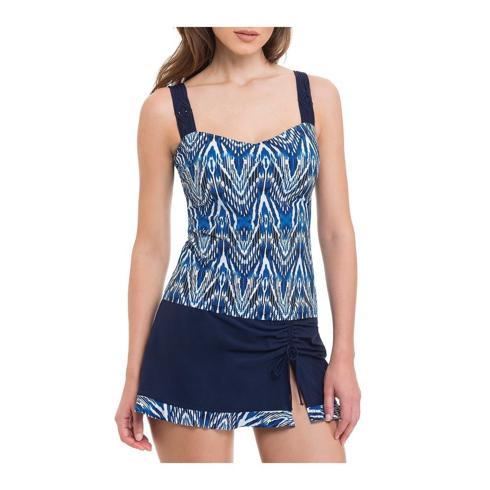 Profile by Gottex Java Underwire Tankini Swim Top (8311D18) 38D/Blue Multi